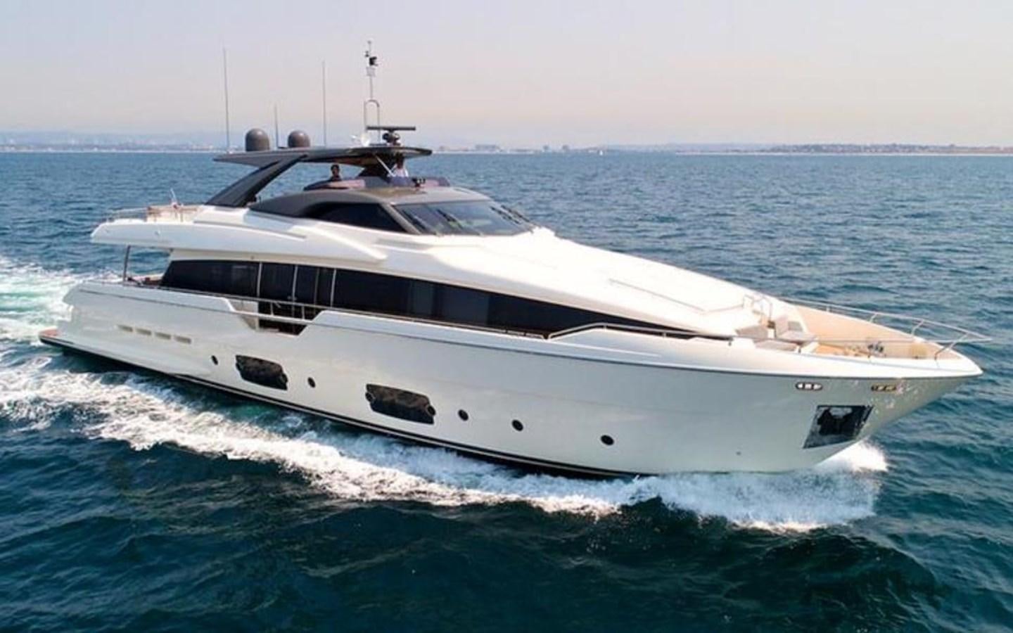 a white yacht in the water aboard LONTANO Yacht for Sale