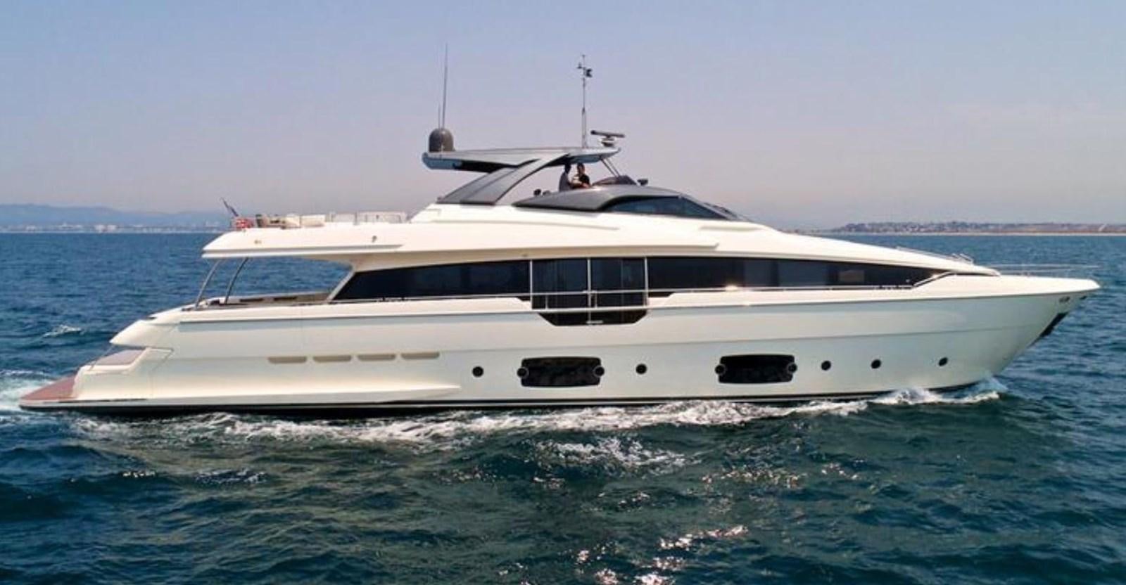 a white yacht in the water aboard LONTANO Yacht for Sale