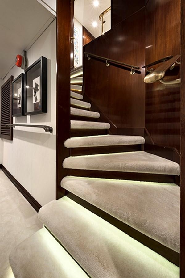 a staircase in a house aboard CHAKRA Yacht for Charter