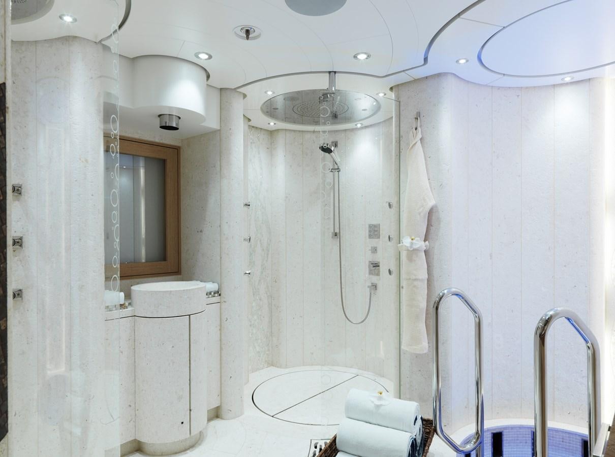 a bathroom with pipes and pipes aboard DRAAK Yacht for Sale