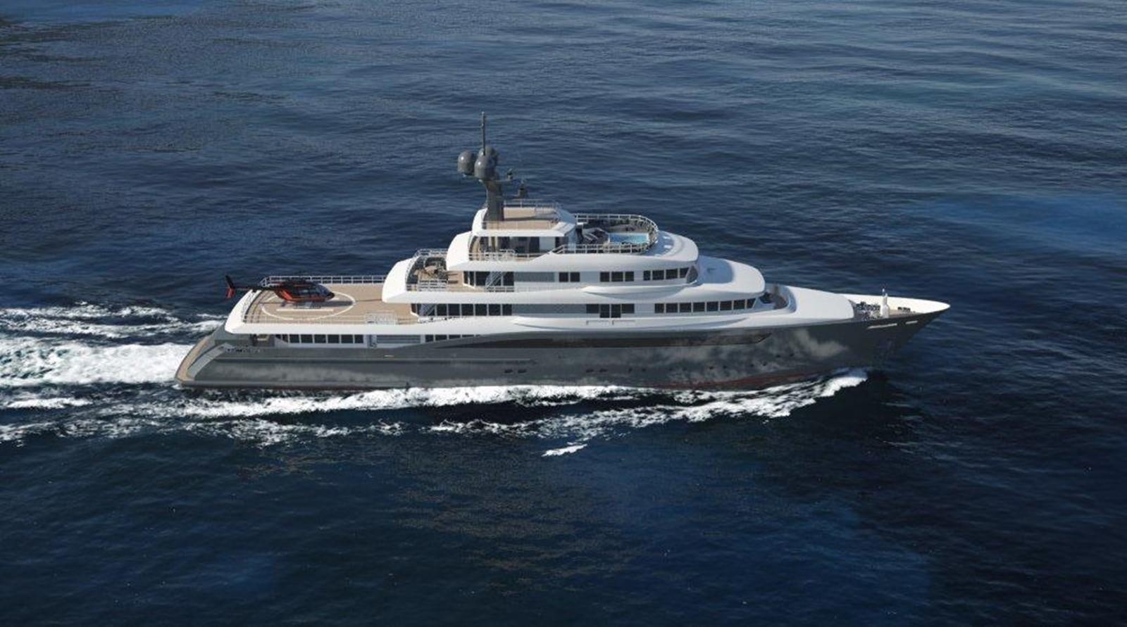 a white yacht in the water aboard M74 GLOBAL EXPLORER Yacht for Sale