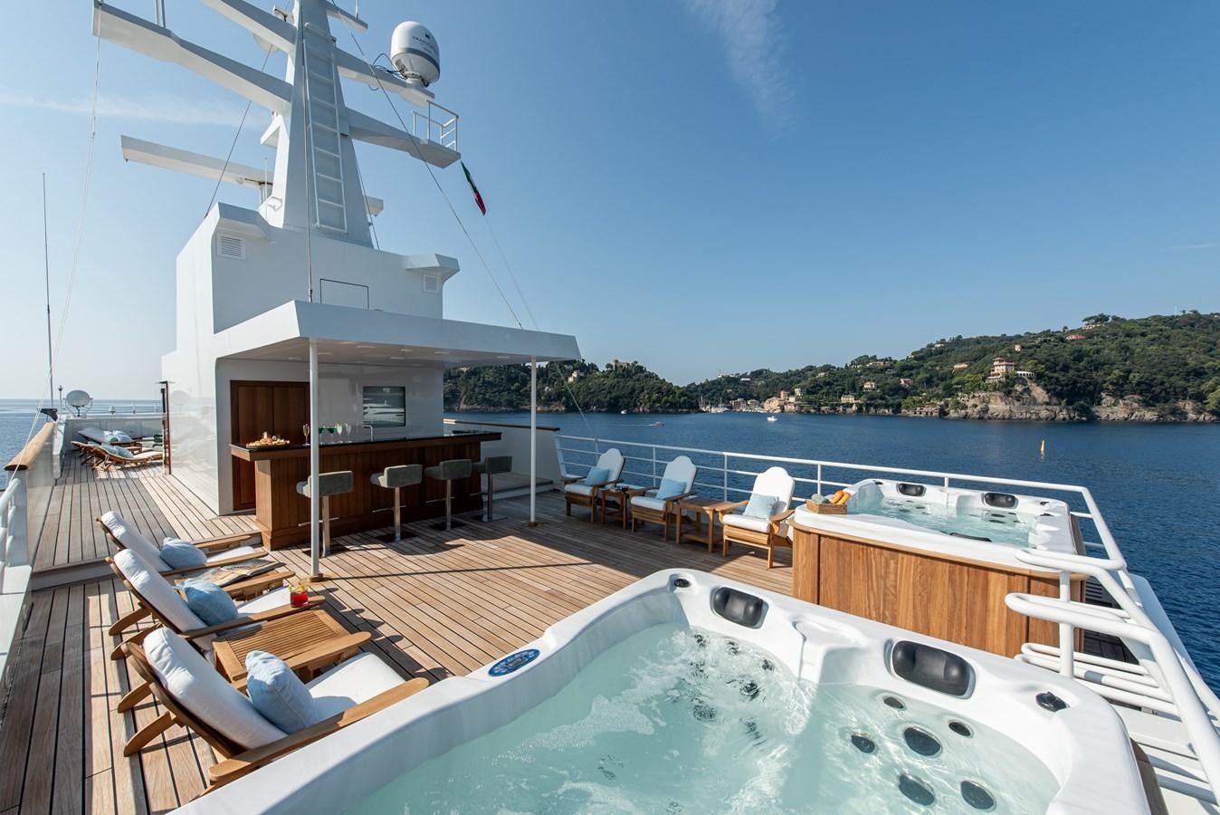 a boat on the water aboard BLEU DE NIMES Yacht for Sale