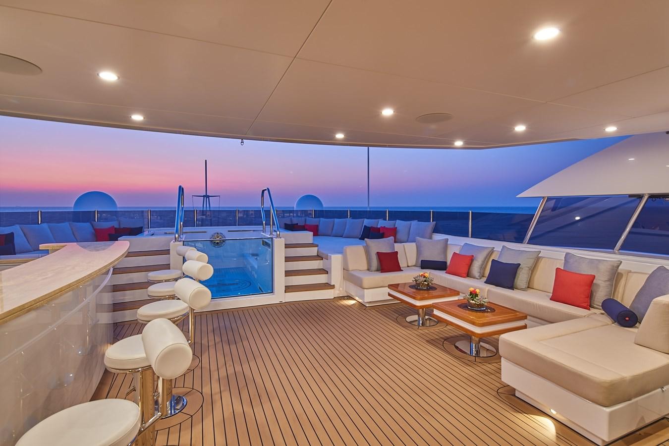 a room with a couch and a table aboard ALMAX Yacht for Charter