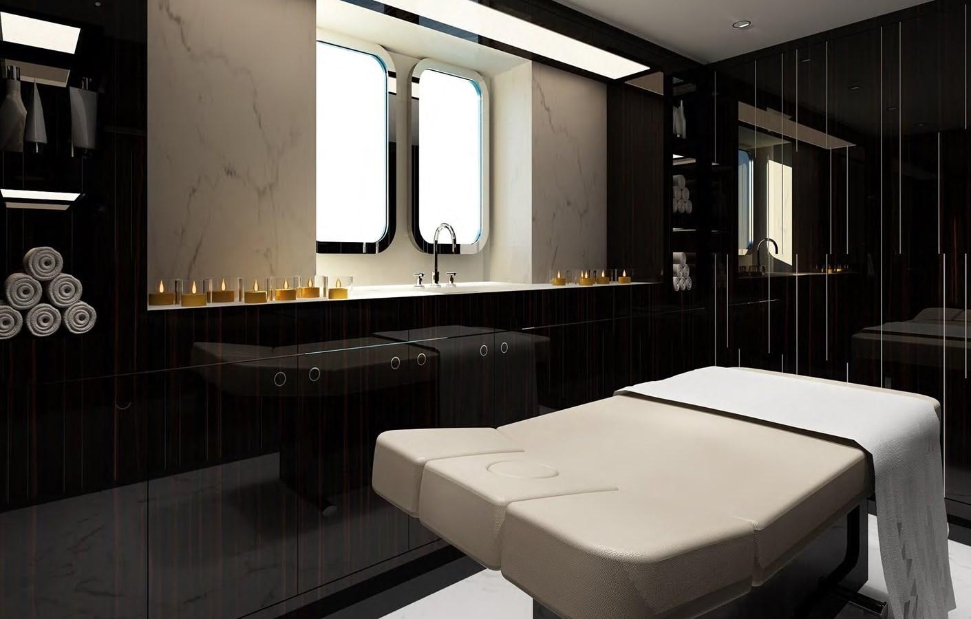 a bathtub in a bathroom aboard STARLUST Yacht for Sale