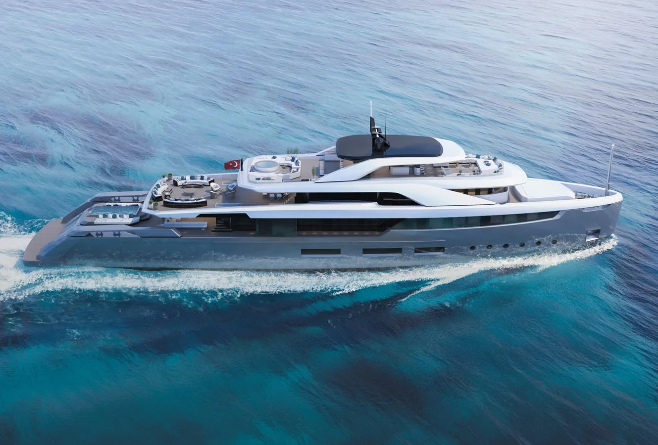 a boat in the water aboard RMK 65M Yacht for Sale