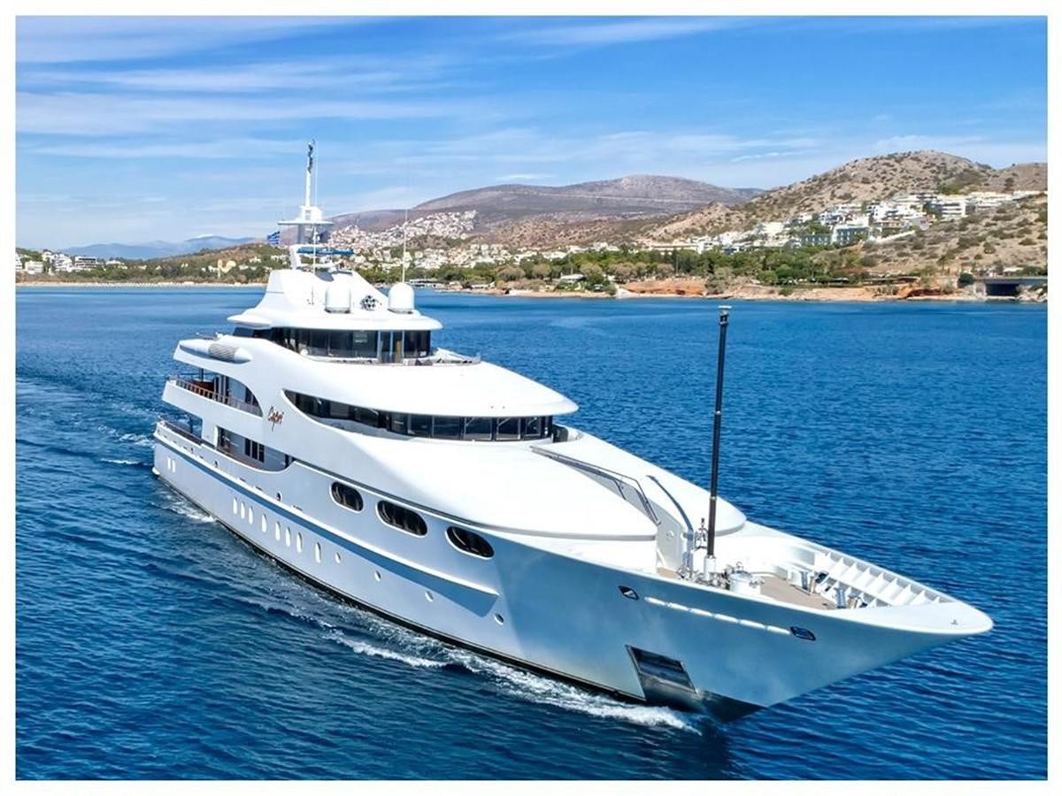 a white yacht in the water aboard CAPRI I Yacht for Sale