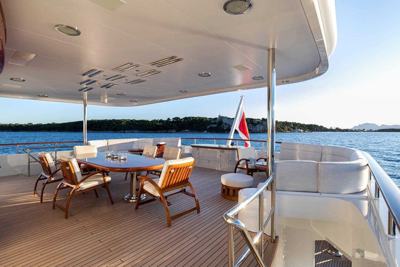 a boat on the water aboard SEA HUNTRESS Yacht for Sale