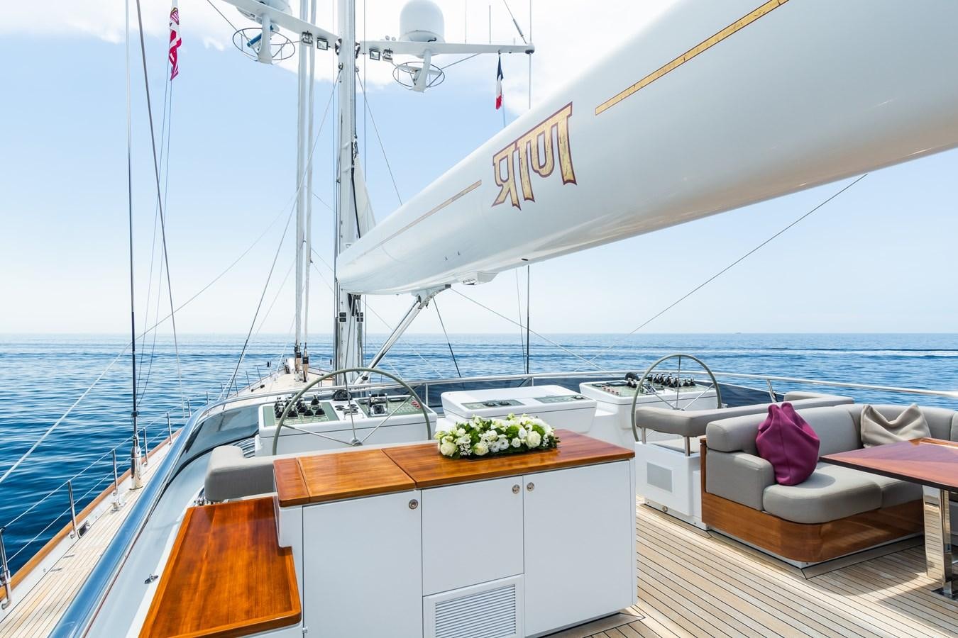 a boat on the water aboard PRANA Yacht for Charter