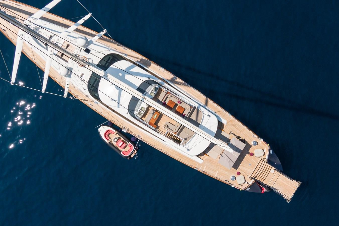 a space ship in the sky aboard PRANA Yacht for Charter