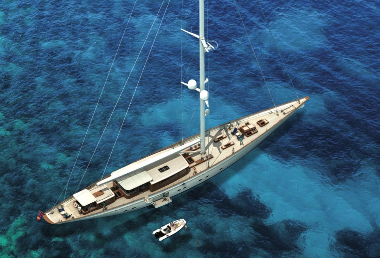 a ship in the water aboard RAINBOW II Yacht for Sale