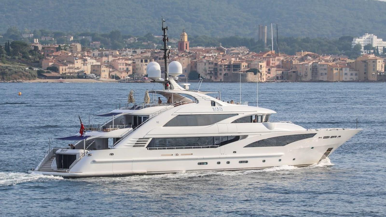 a white yacht on the water aboard UNDER CONTRACT!   SAINT  2012 ISA 500-2 POP @ Yacht for Sale