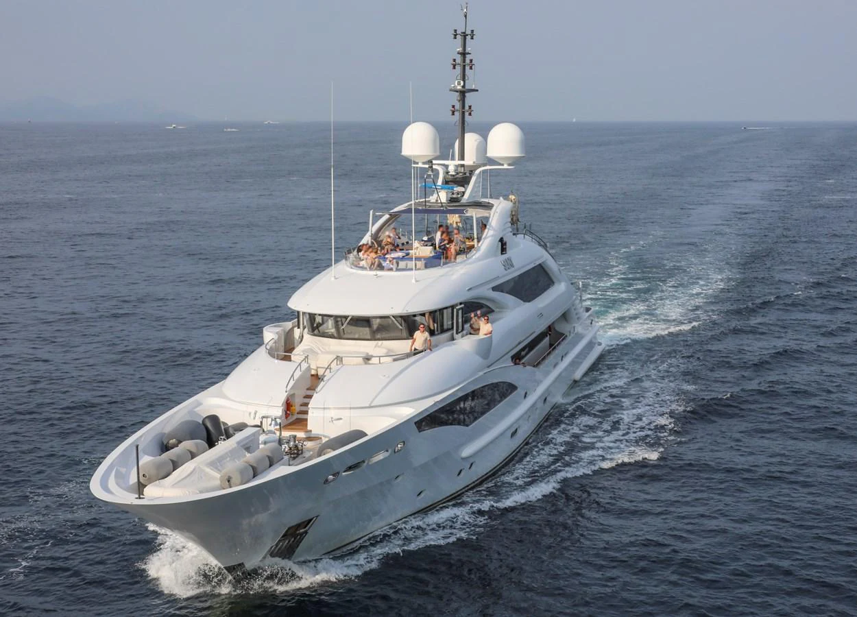 a boat in the water aboard UNDER CONTRACT!   SAINT  2012 ISA 500-2 POP @ Yacht for Sale