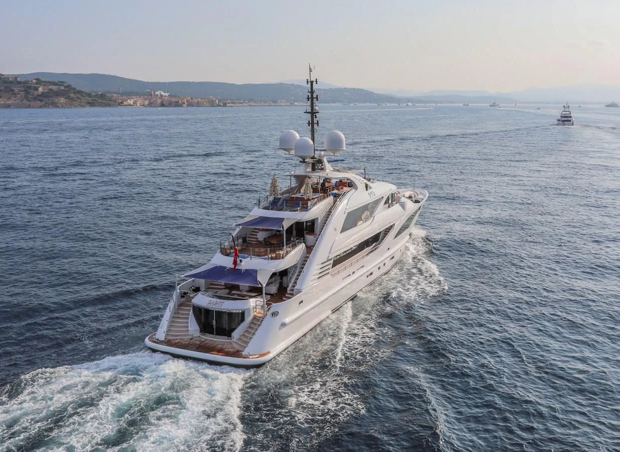 a boat on the water aboard UNDER CONTRACT!   SAINT  2012 ISA 500-2 POP @ Yacht for Sale