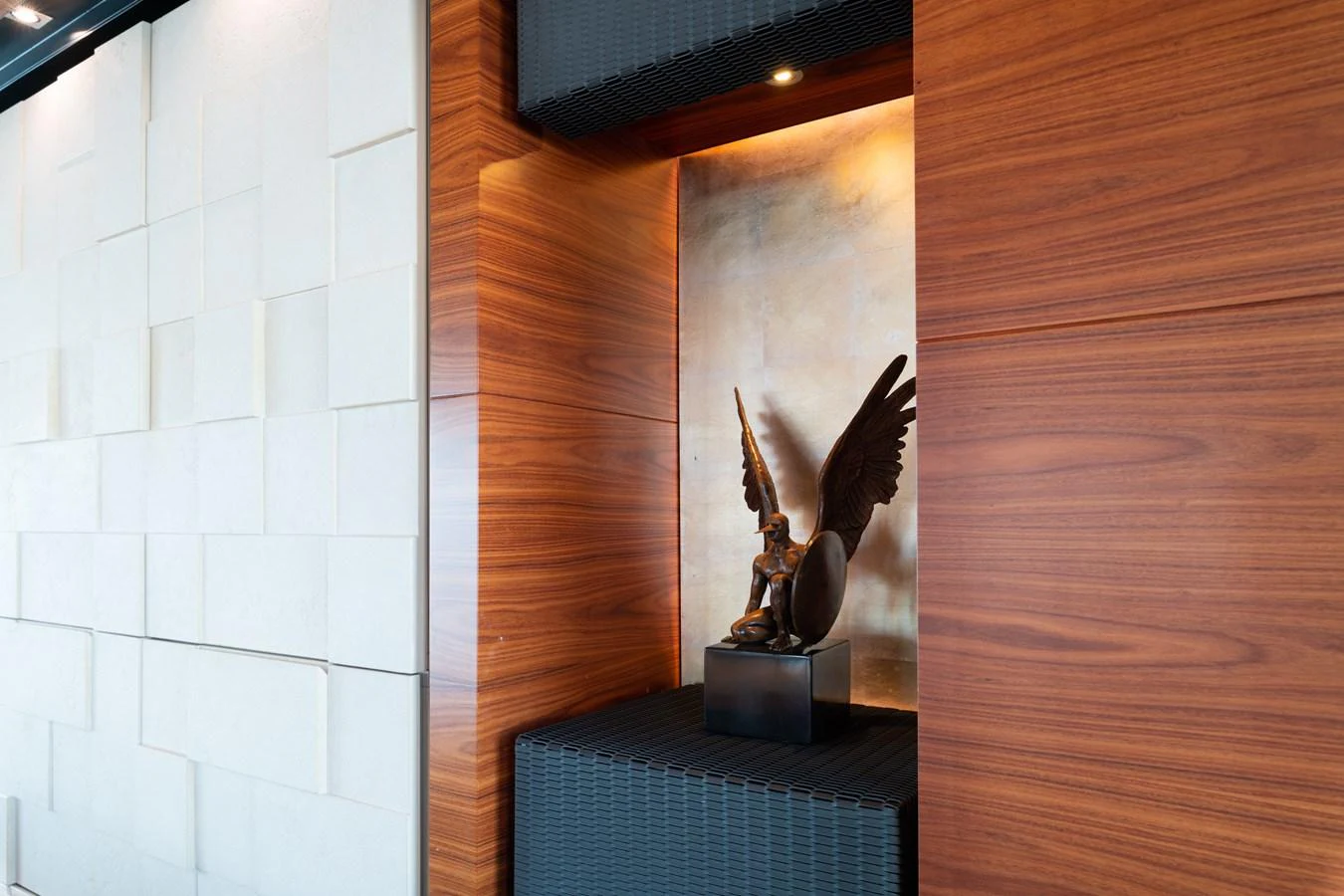 a statue of a couple of horses on a wall aboard UNDER CONTRACT!   SAINT  2012 ISA 500-2 POP @ Yacht for Sale