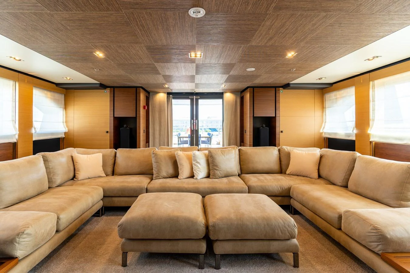 a living room with a couch aboard UNDER CONTRACT!   SAINT  2012 ISA 500-2 POP @ Yacht for Sale