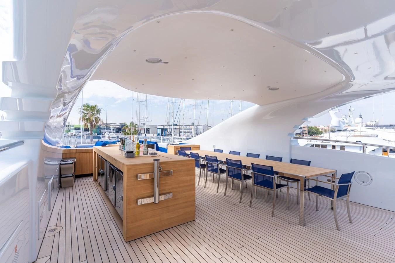 a room with a table and chairs aboard UNDER CONTRACT!   SAINT  2012 ISA 500-2 POP @ Yacht for Sale
