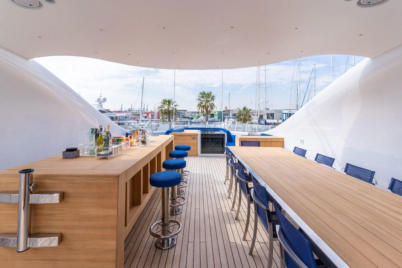 a room with a table and chairs aboard UNDER CONTRACT!   SAINT  2012 ISA 500-2 POP @ Yacht for Sale
