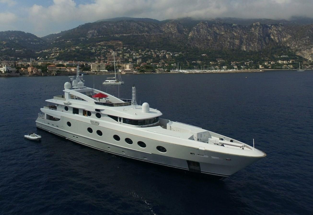 a large white boat in the water aboard QUEEN AIDA Yacht for Sale