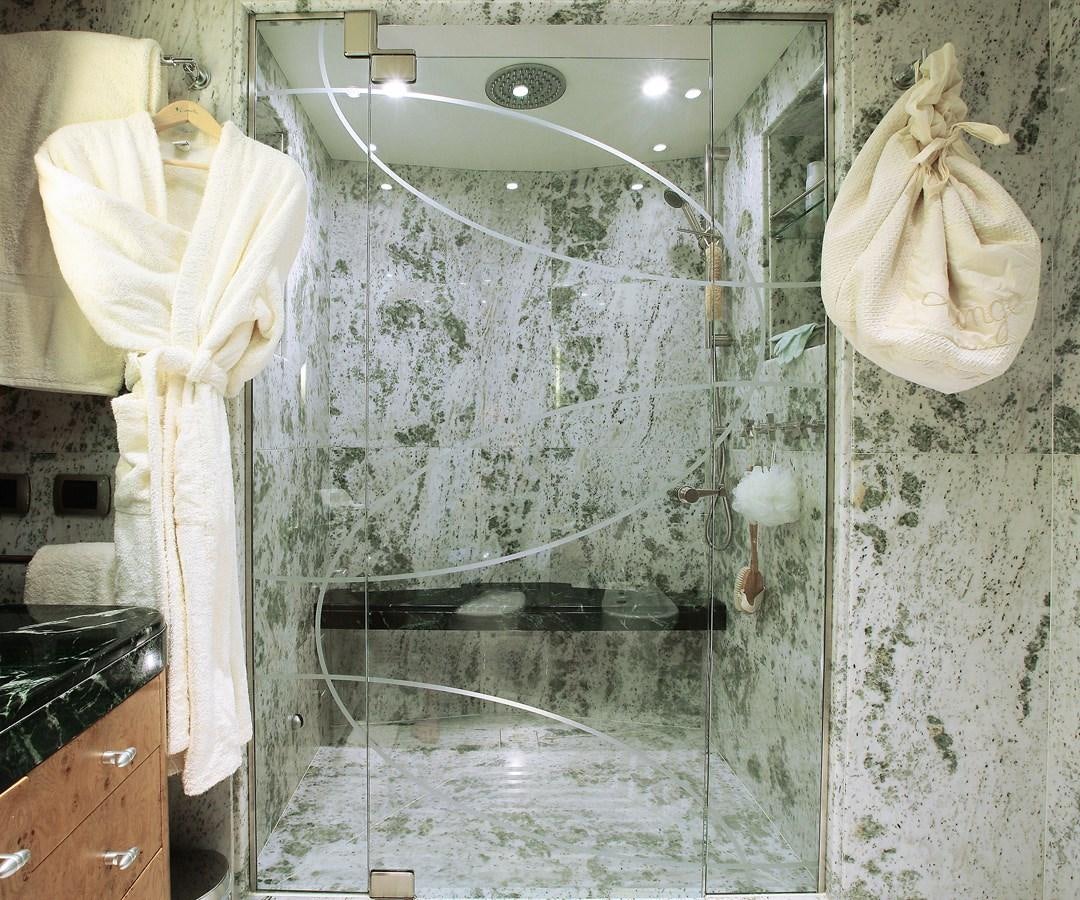 a shower with a towel from it aboard QUEEN AIDA Yacht for Sale