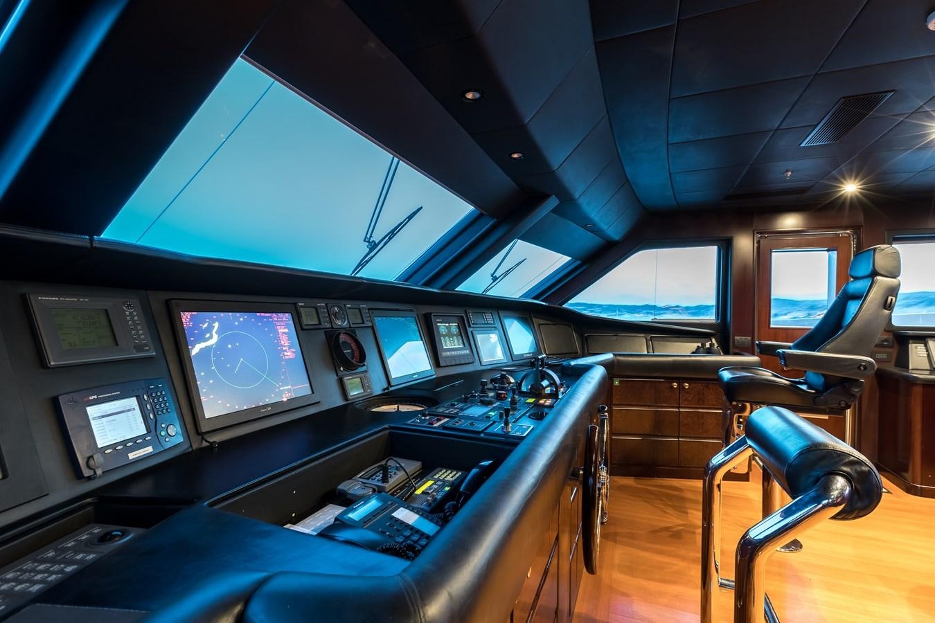 inside of a control room aboard ELENI Yacht for Sale
