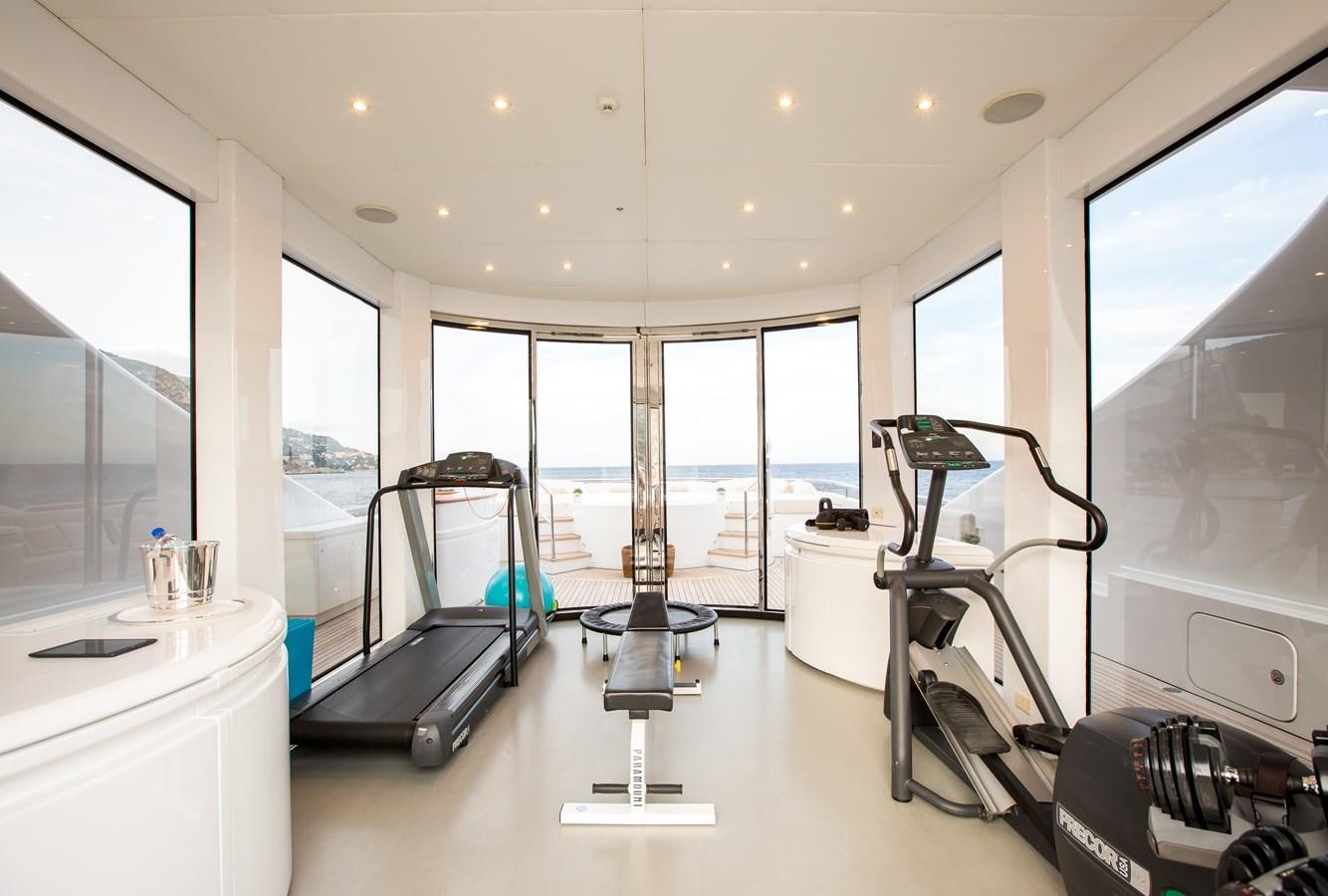 a room with a large window and a large window aboard ELENI Yacht for Sale