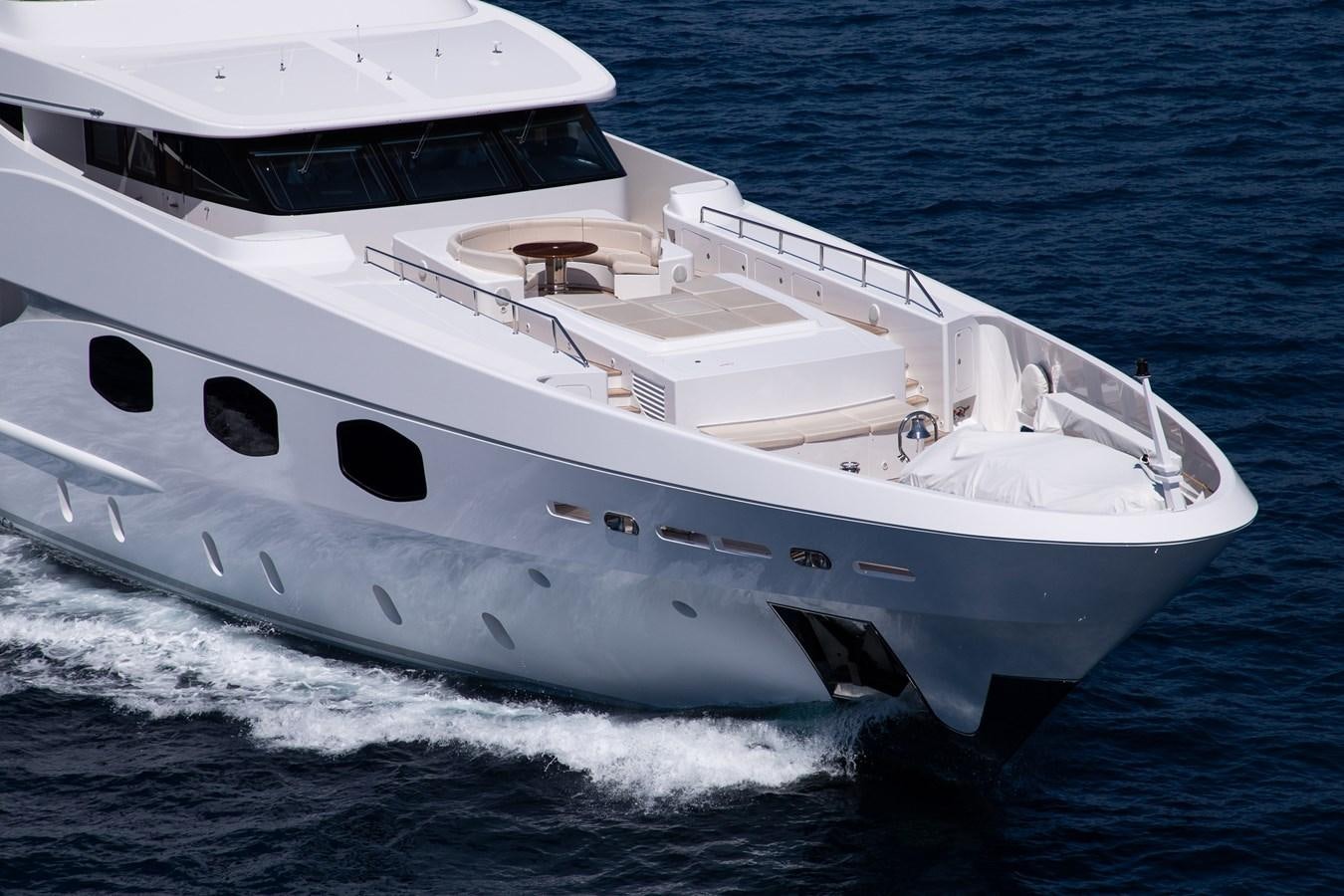 a white yacht on the water aboard ELENI Yacht for Sale