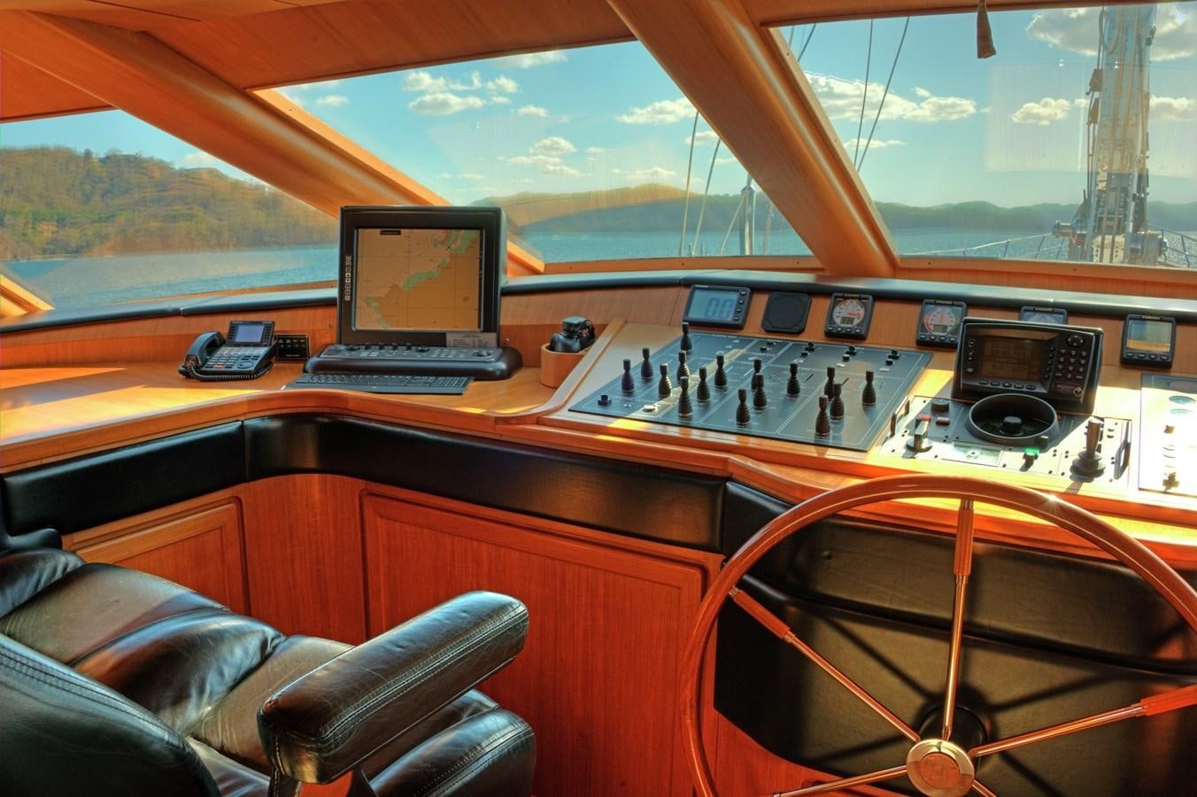 inside of a cockpit aboard MORNING GLORY Yacht for Sale