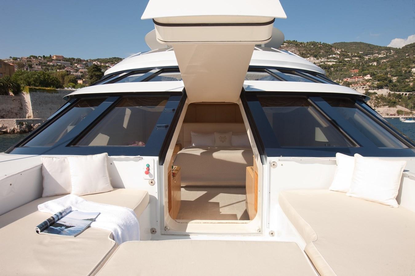 a white car with a roof aboard AZZURRA II Yacht for Sale