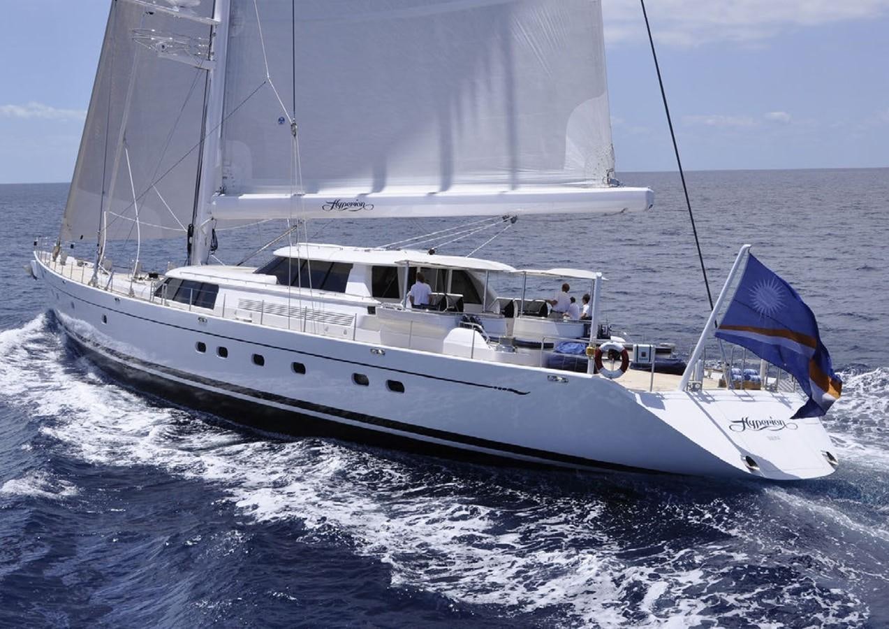 a boat on the water aboard HYPERION Yacht for Sale