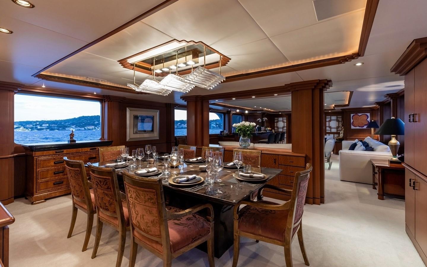 a dining table in a kitchen aboard SIERRA 2 Yacht for Sale