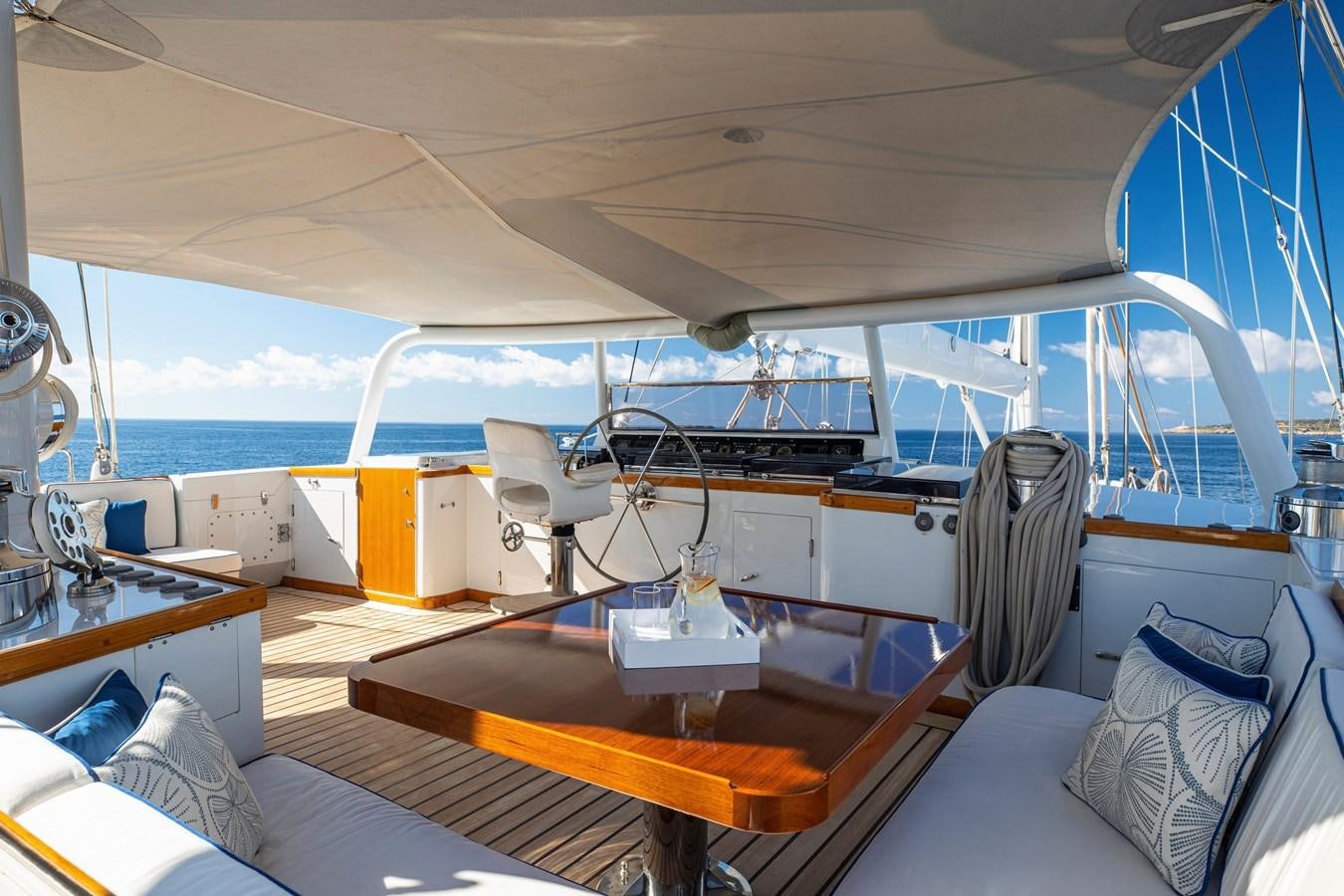 inside of a boat aboard MIKADO Yacht for Sale