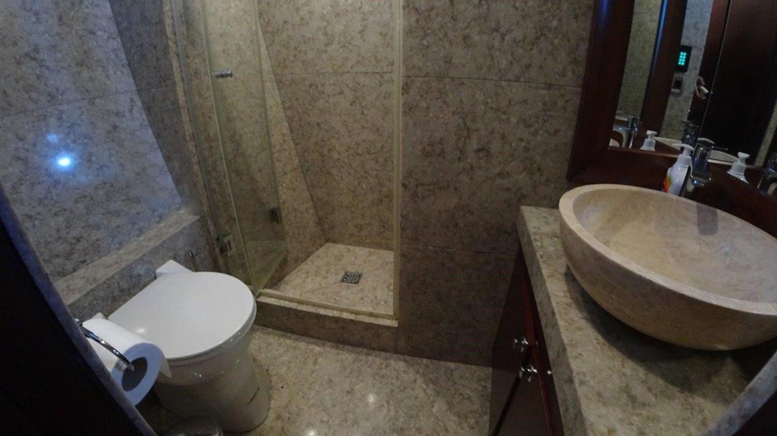 a bathroom with a sink and a toilet aboard AGA 6 Yacht for Sale
