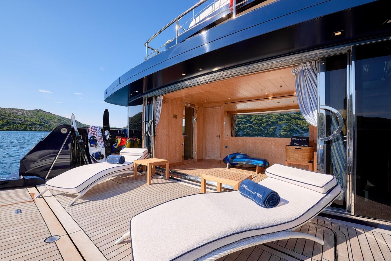 a boat on the water aboard REVE D’OR Yacht for Sale