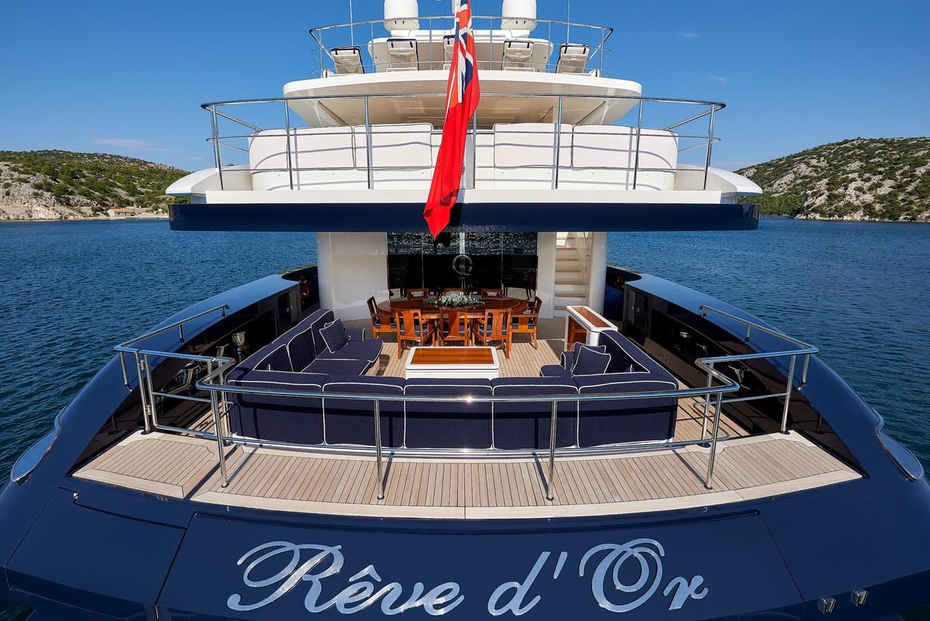 a boat on the water aboard REVE D’OR Yacht for Sale