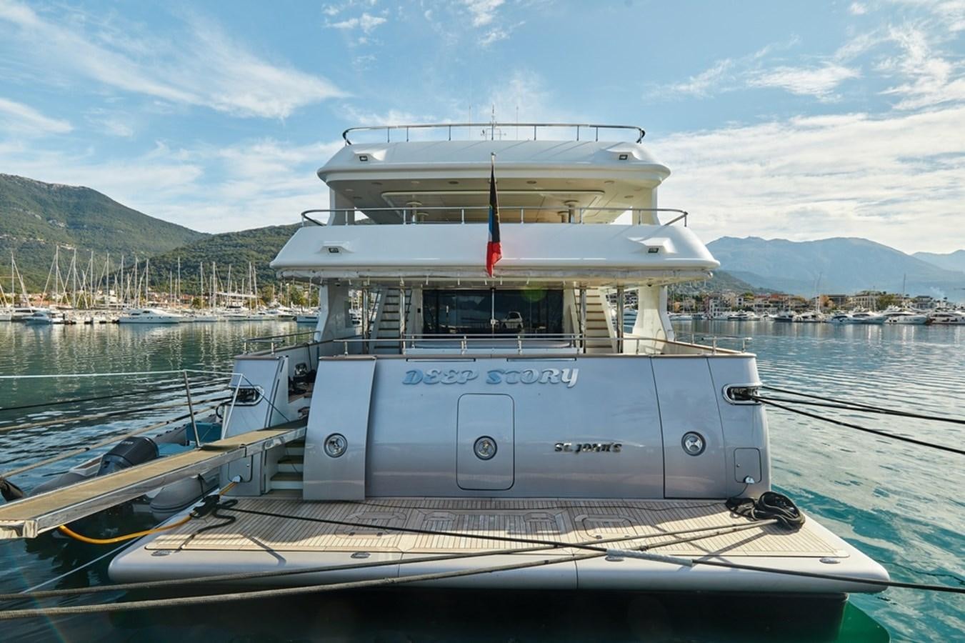 a boat docked at a pier aboard DEEP STORY Yacht for Sale
