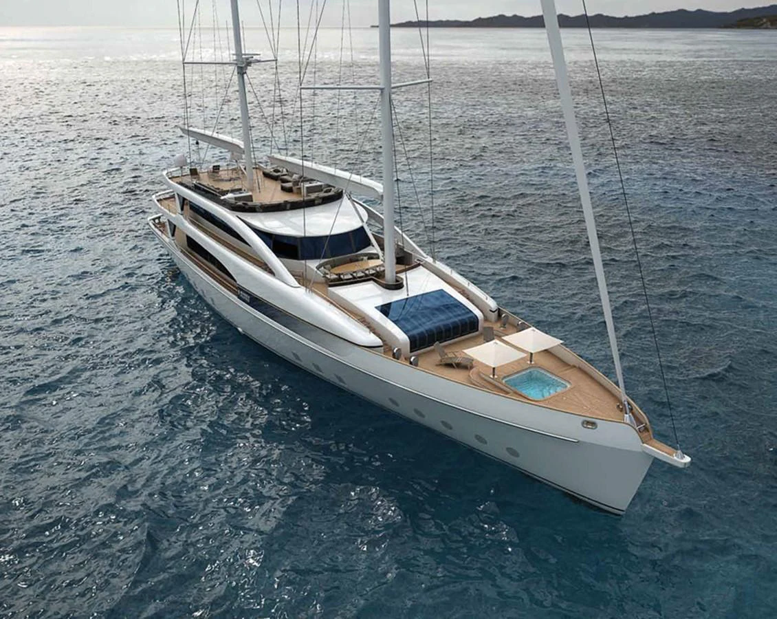 a boat on the water aboard SM45  AMERIGO Yacht for Sale