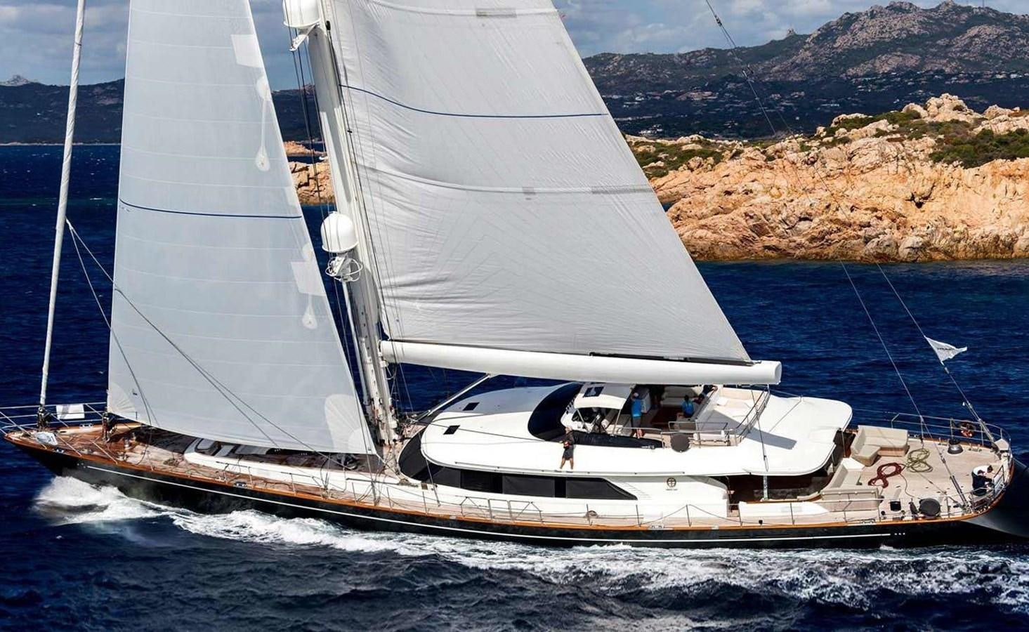 a white sailboat on the water aboard SERENDIPITY I Yacht for Sale