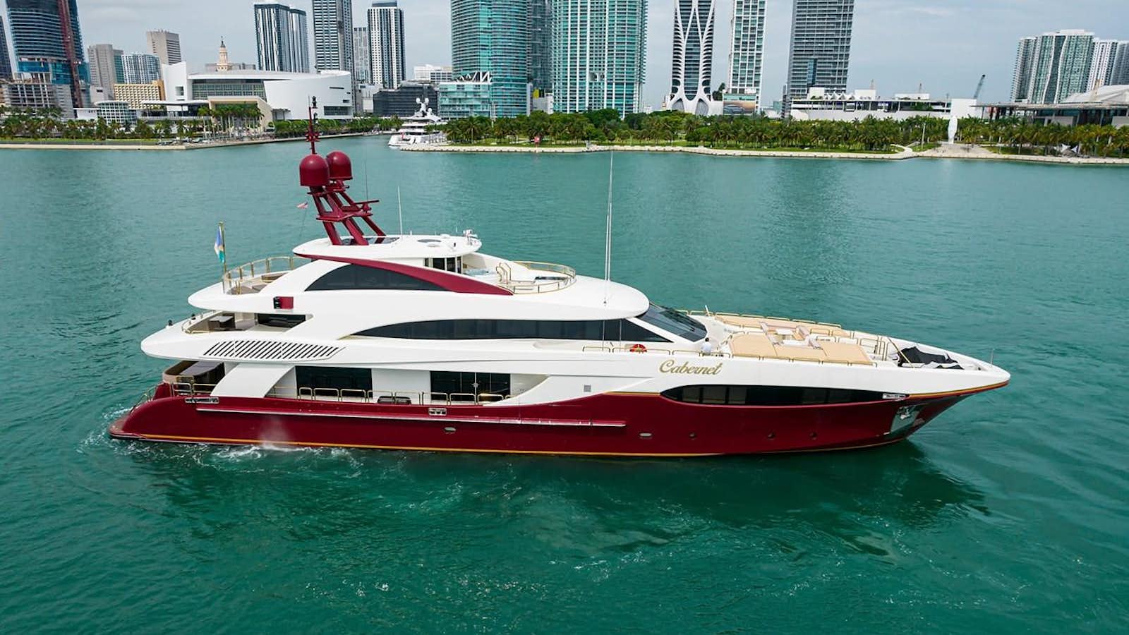 a boat in the water aboard CABERNET Yacht for Sale