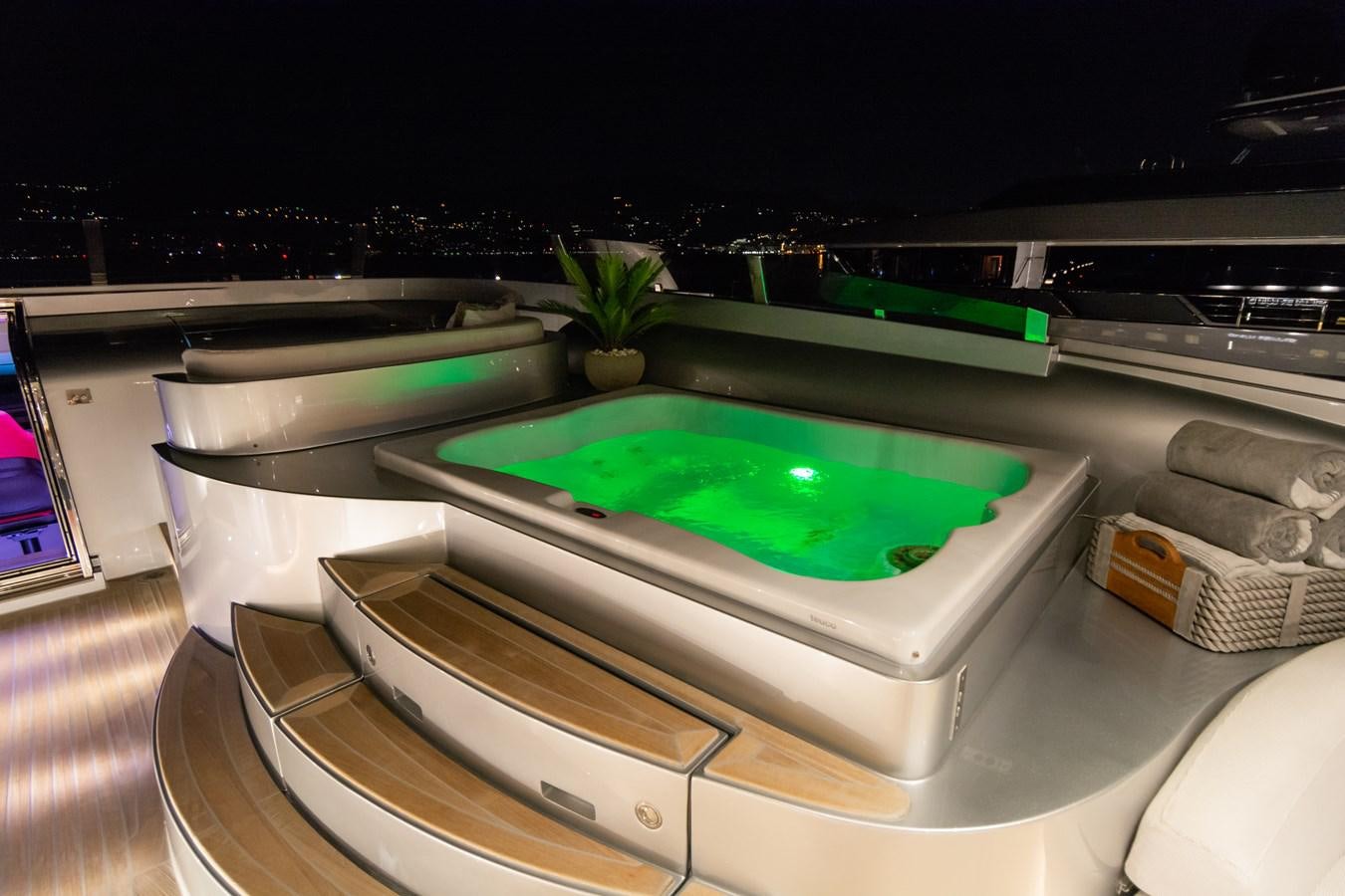a kitchen with a green counter aboard SILVER WIND Yacht for Sale