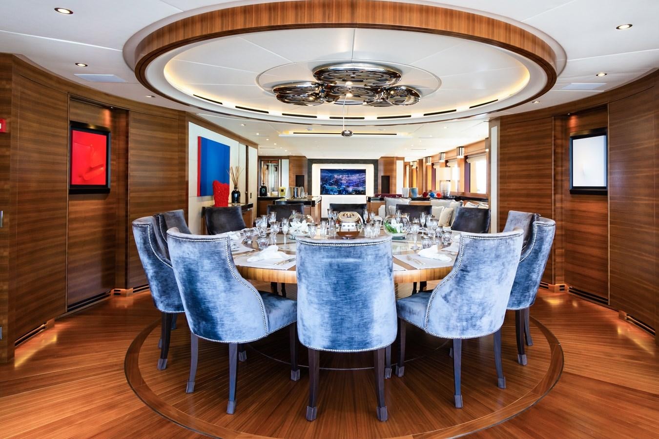 a large dining table in a room aboard SILVER WIND Yacht for Sale