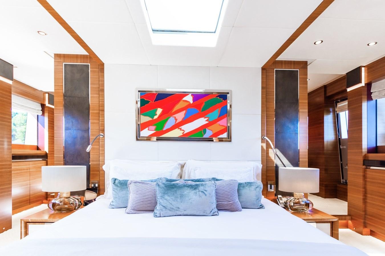 a large bed in a room aboard SILVER WIND Yacht for Sale