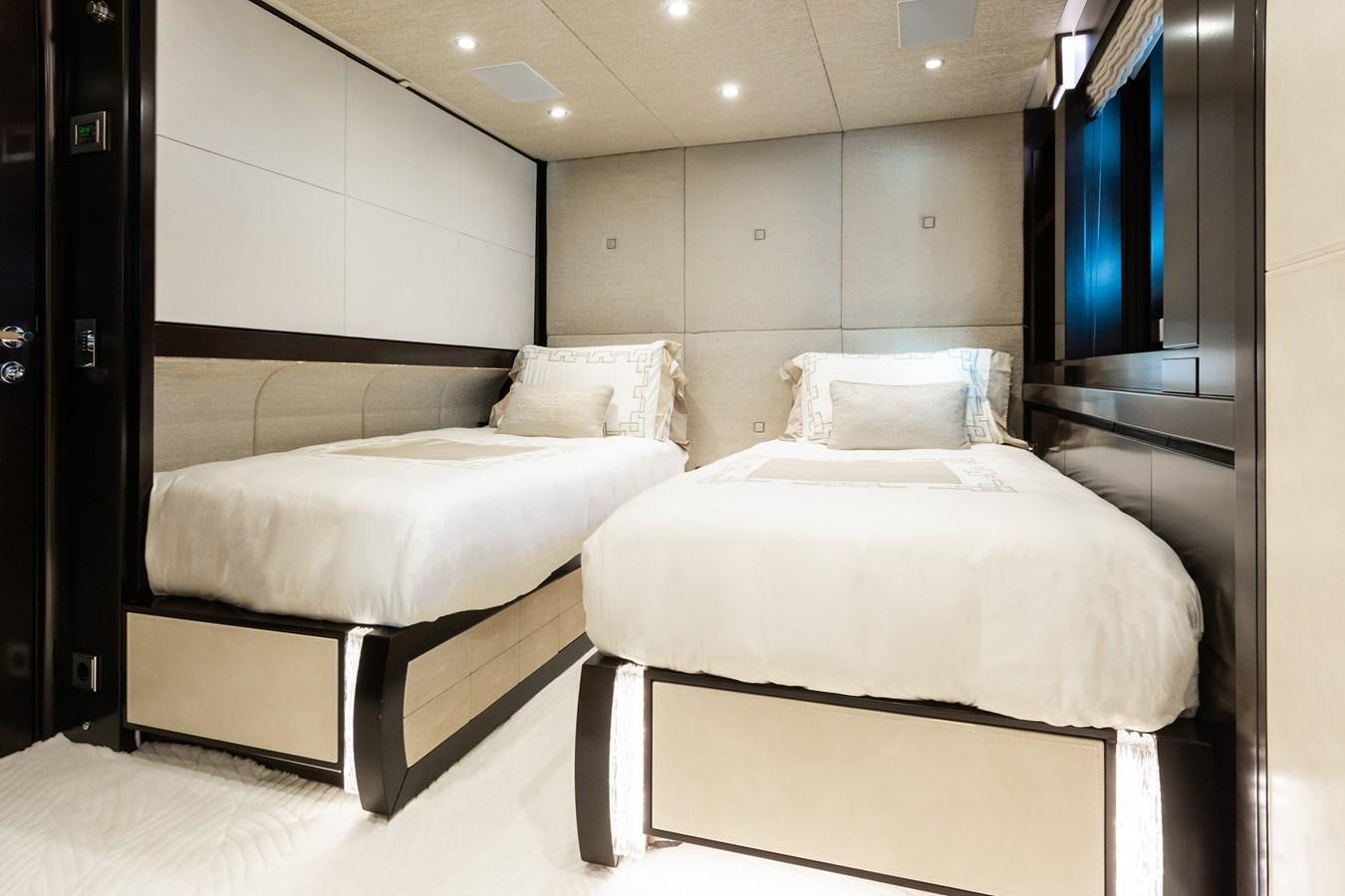 a room with two beds aboard SILVER WIND Yacht for Sale