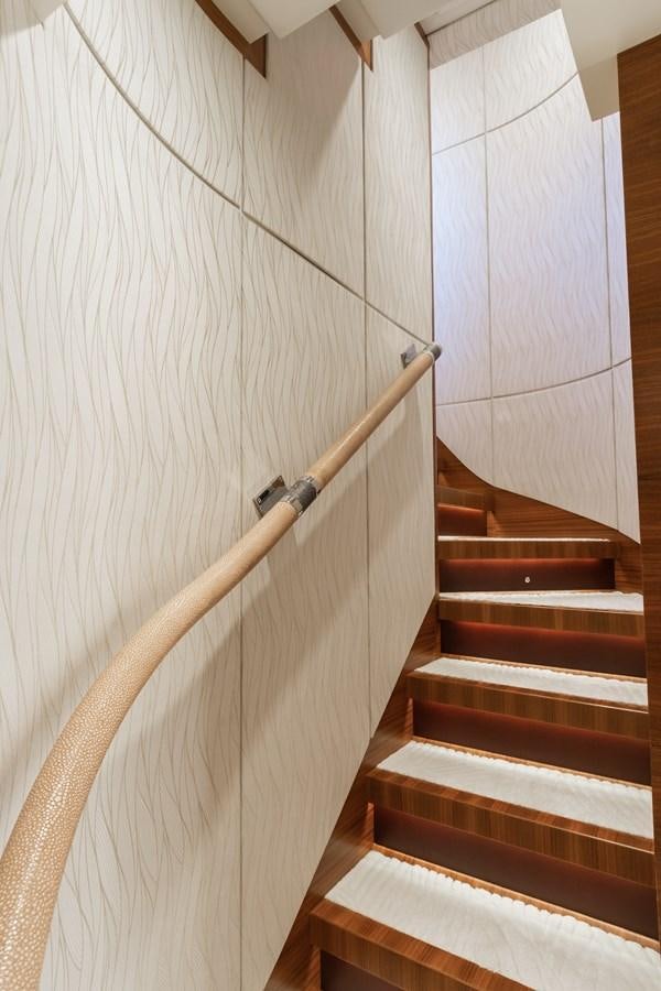 a staircase with a railing aboard SILVER WIND Yacht for Sale