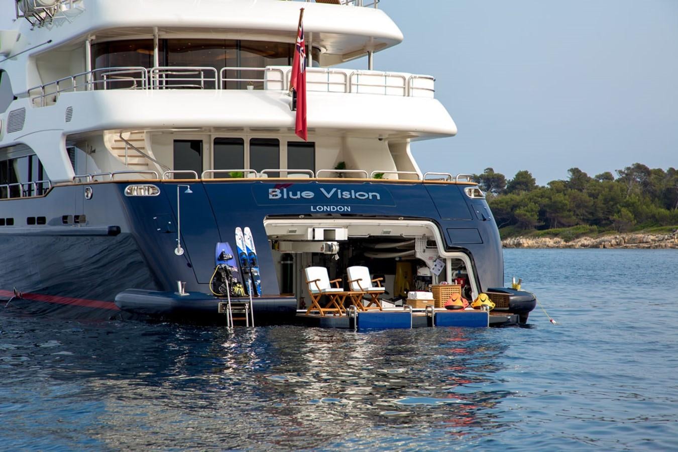 a boat on the water aboard BLUE VISION Yacht for Sale