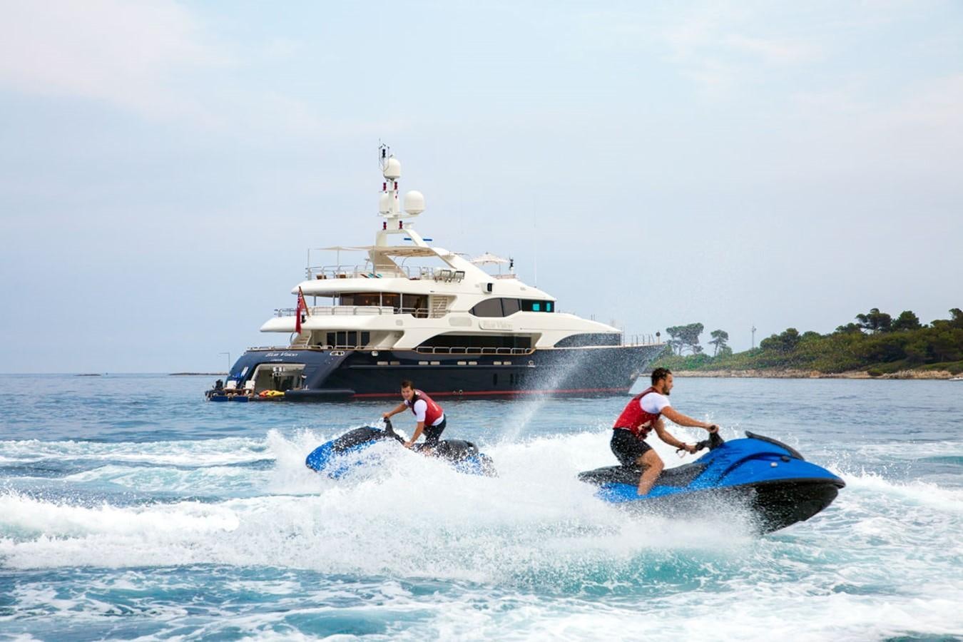 a boat with people in it aboard BLUE VISION Yacht for Sale