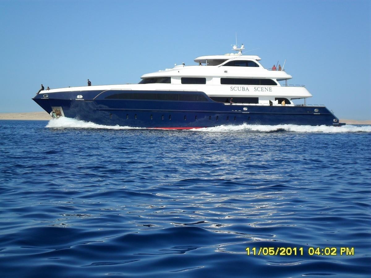 a boat on the water aboard SCUBA SCENE Yacht for Sale