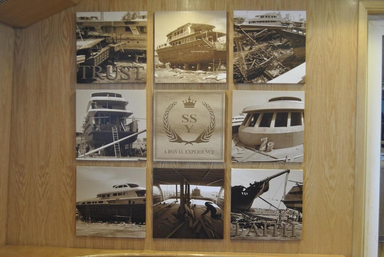 a collage of photos of a building and a train aboard SCUBA SCENE Yacht for Sale