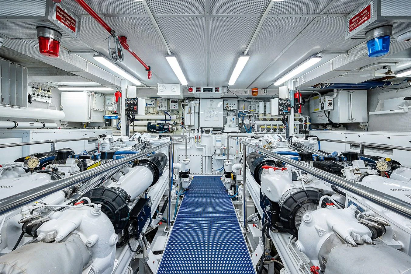 a room with machinery aboard LA SIRENA Yacht for Sale
