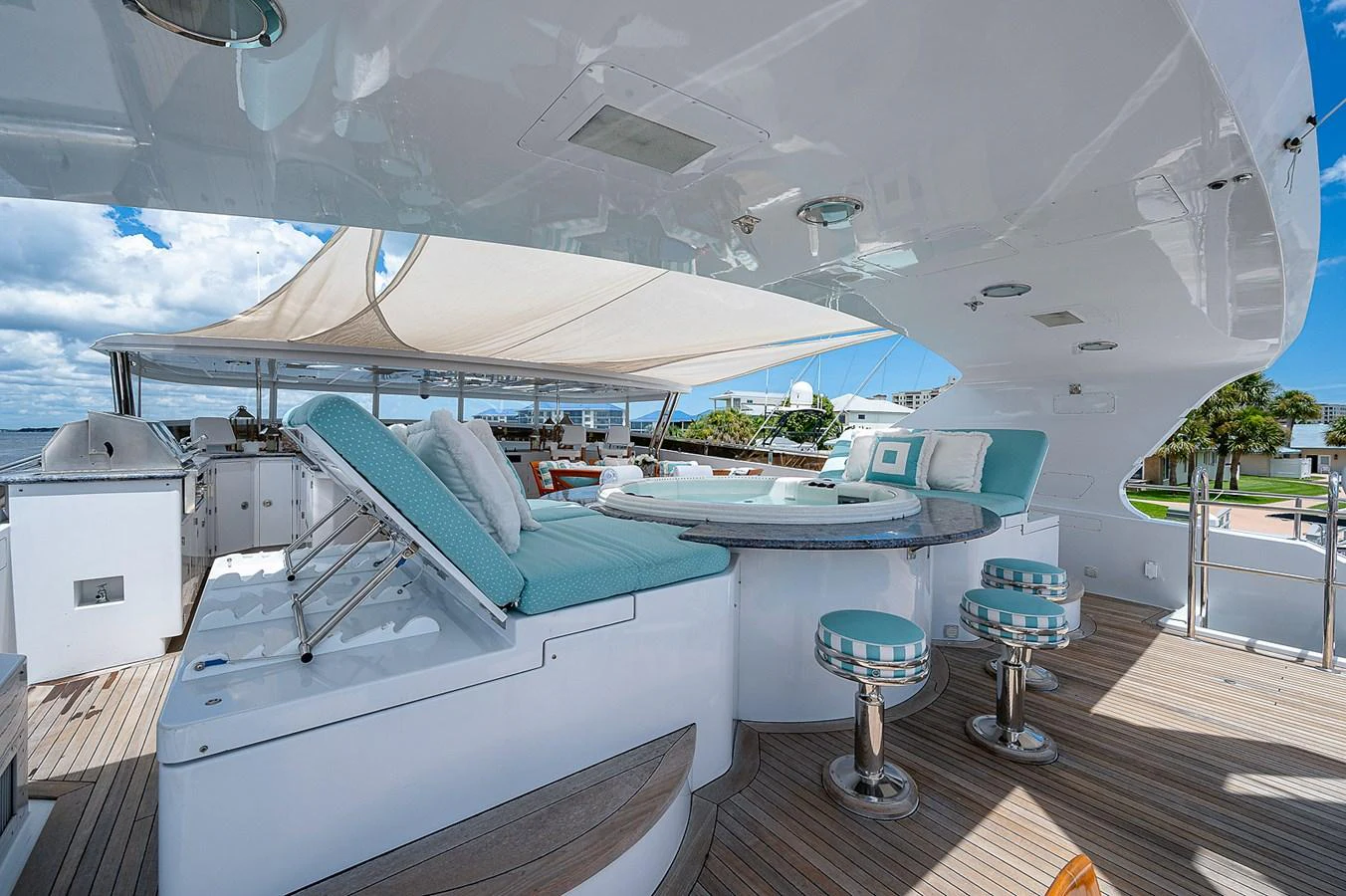 a boat on a deck aboard LA SIRENA Yacht for Sale