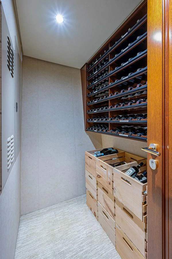 a room with a bunk bed and a dresser aboard LA SIRENA Yacht for Sale